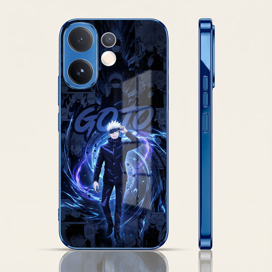 Vivo V60 5G Jujutsu Kaisen Blue Electroplated Glass Phone Back Case