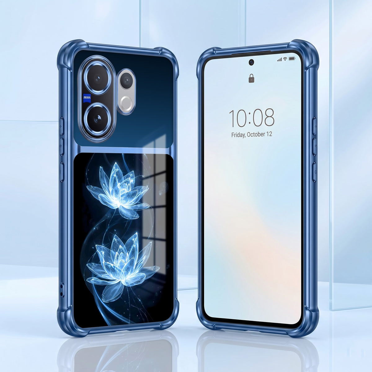 Vivo V60 5G Celestial Lotus Dual-Tone Transparent Airbags Case