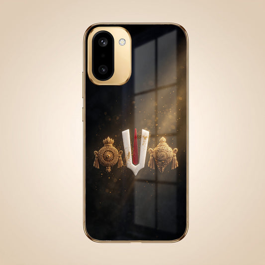 OnePlus 15R 5G Royal Heritage Edition Gold Electroplated Glass Phone Back Case