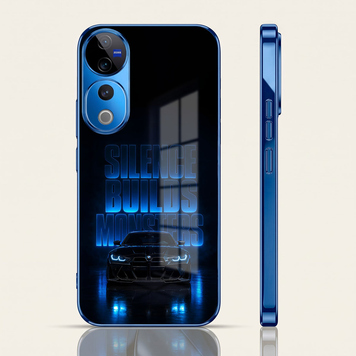 Vivo V40 Pro 5G Silence Build Monsters Blue Electroplated Glass Phone Back Case