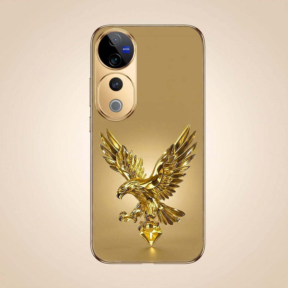 Vivo V40 Pro 5G Golden Eagle Gold Electroplated Glass Phone Back Case