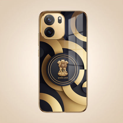 OnePlus Nord CE6 5G Royal Emblem Gold Electroplated Glass Phone Back Case