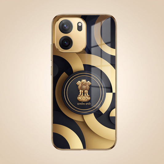 OnePlus Nord CE6 5G Royal Emblem Gold Electroplated Glass Phone Back Case