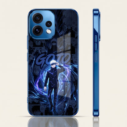 Oppo Reno 15 5G Jujutsu Kaisen Blue Electroplated Glass Phone Back Case