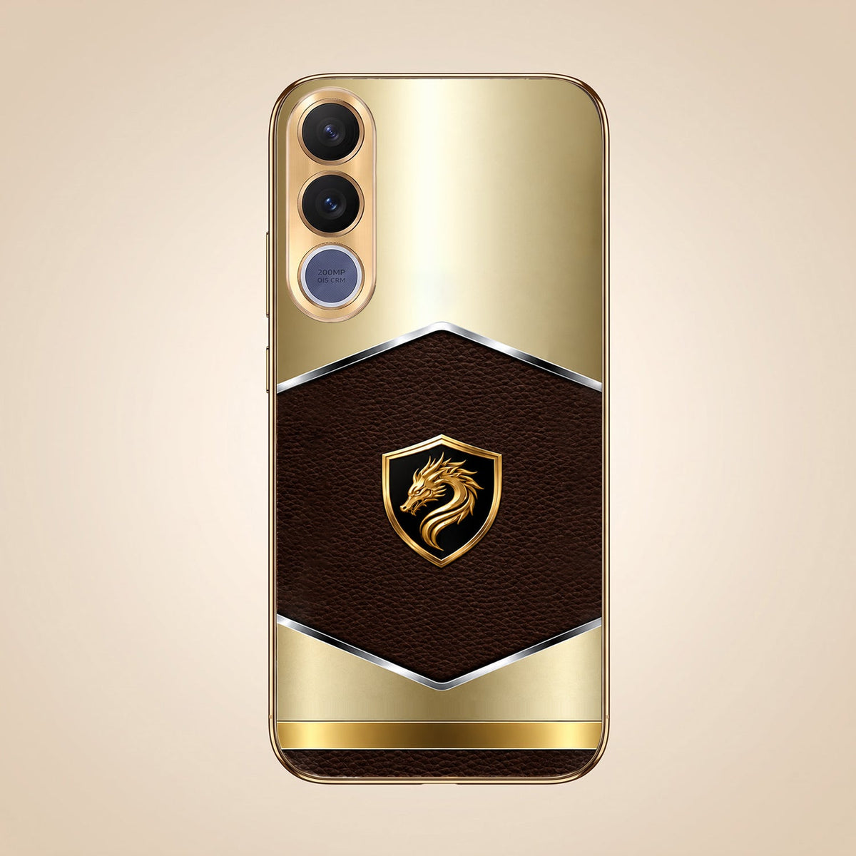 Vivo V70 FE 5G Dragon Crest Gold Electroplated Glass Phone Back Case