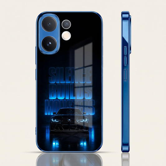 Vivo V60 5G Silence Build Monsters Blue Electroplated Glass Phone Back Case