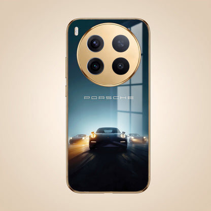 Vivo X300 Pro 5G Porsche Luxury Gold Electroplated Glass Phone Back Case