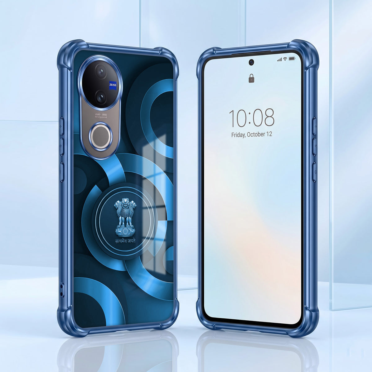Vivo V50 5G Blue Emblem Airbags Printed Back Case