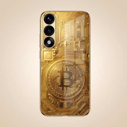 Oneplus Nord 5 5G Bitcoin Gold Electroplated Glass Phone Back Case