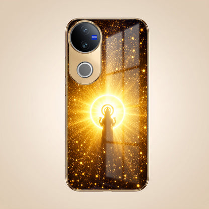 Vivo V50 5G Lakshmi Sacred Gold Electroplated Glass Phone Back Case