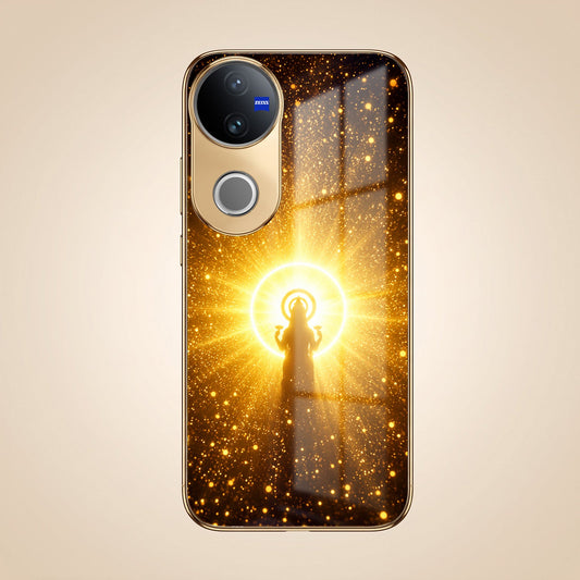 Vivo V50 5G Lakshmi Sacred Gold Electroplated Glass Phone Back Case