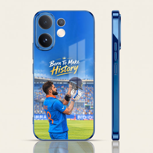 Vivo V60 5G Born TO Make History Blue Electroplated Glass Phone Back Case