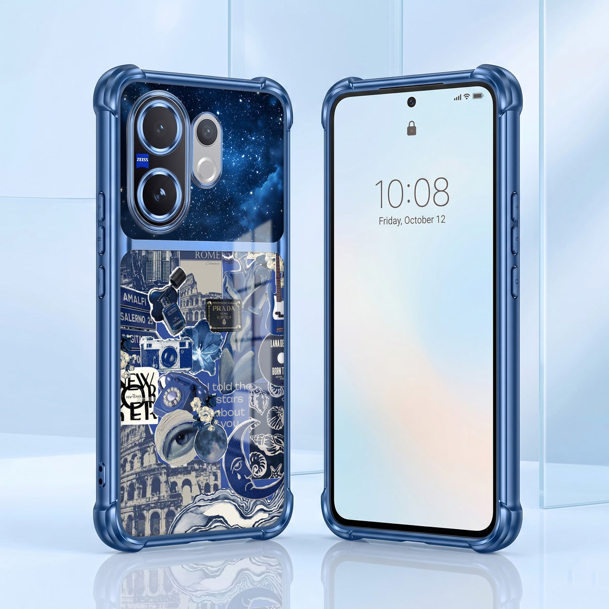 Vivo V60 5G Cosmic Vintage Dual-Tone Transparent Airbags Case