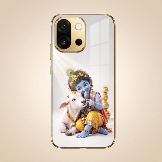 OnePlus 13s 5G Bal Krishna Blessings Gold Electroplated Glass Phone Back Case