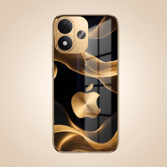 Redmi Note 17 5G Luxury Wave Gold Electroplated Glass Phone Back Case