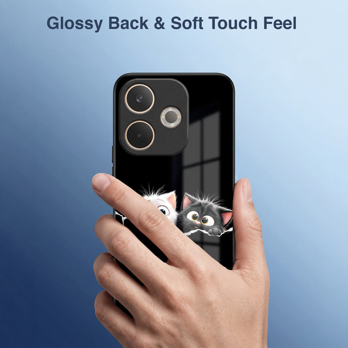 Oppo Reno 14 5G Premium Acrylic Shockproof Glass Back Case (Cute Paws)