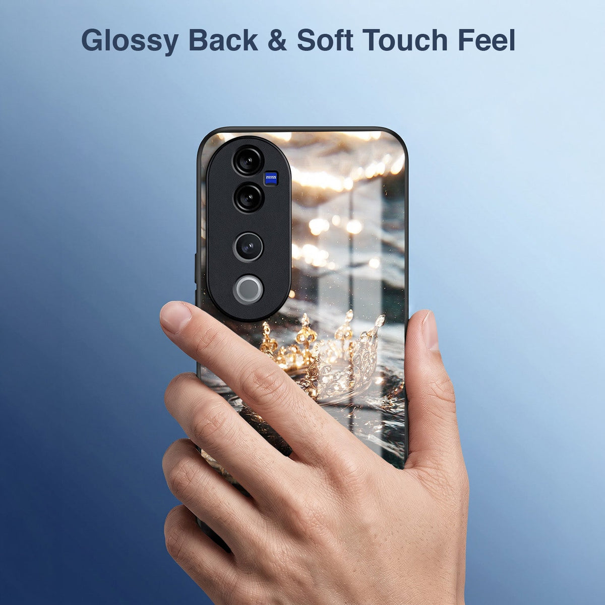 Vivo V40 Pro 5G Golden Crown Ocean Acrylic Glass Back Case