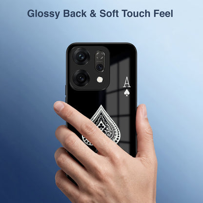 Oppo Reno 14 5G Premium Acrylic Shockproof Glass Back Case (Black Ace)