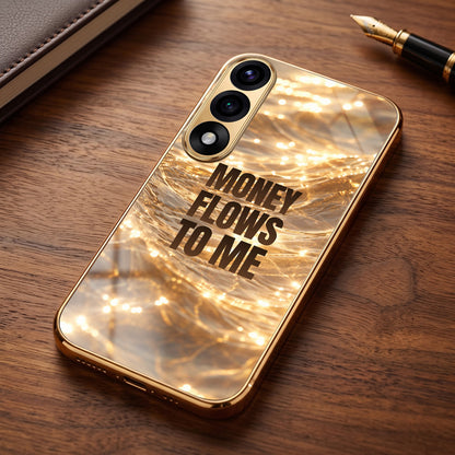 Oneplus Nord 5 5G Money Flows To Me Gold Electroplated Glass Phone Back Case