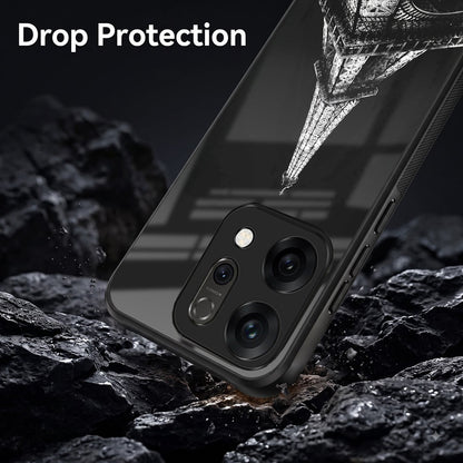 Oppo Reno 14 5G Premium Acrylic Shockproof Glass Back Case (Eiffel Tower)