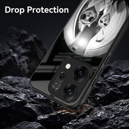 Oppo Reno 14 5G Premium Acrylic Shockproof Glass Back Case (Purrfect Duo)