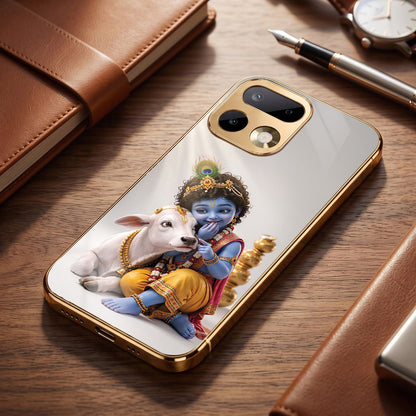 Realme 16 Pro+ 5G Bal Krishna Blessings Gold Electroplated Glass Phone Back Case