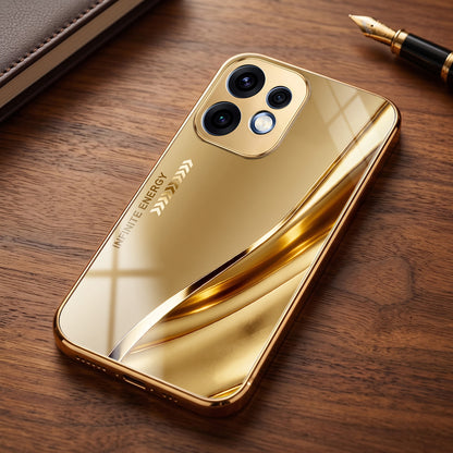 Oppo Reno 16 5G Luxury Infinity Energy Gold Electroplated Glass Phone Case