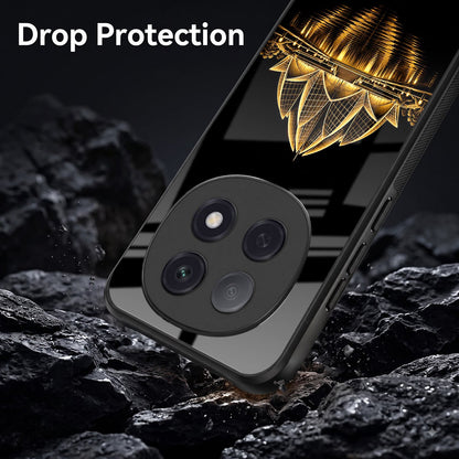 Oppo F29 Pro 5G Premium Acrylic Shockproof Glass Back Case (Golden Lotus)