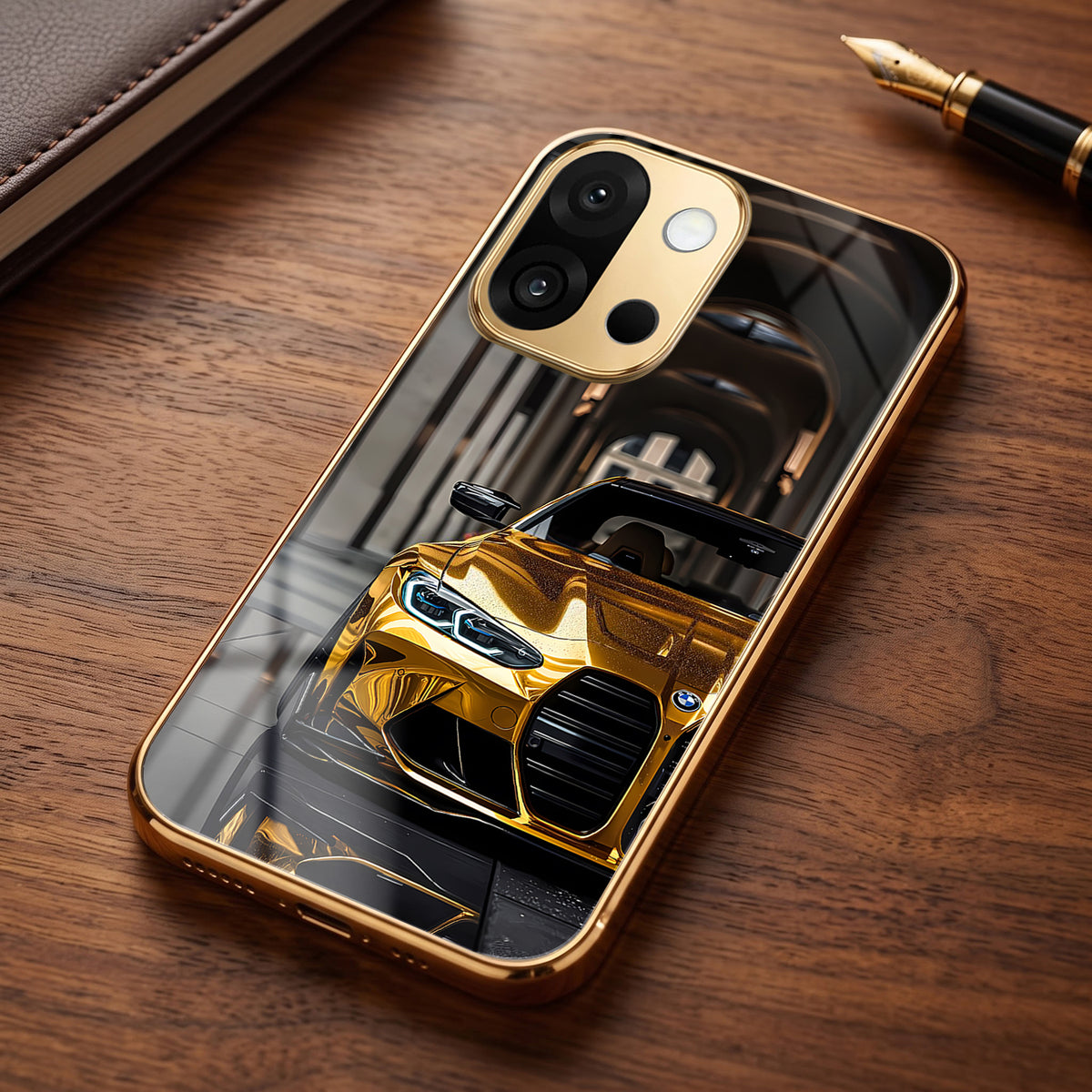 OnePlus 13s 5G Golden BMW Gold Electroplated Glass Phone Back Case