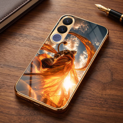 Vivo V70 FE 5G Divine Hanuman Gold Electroplated Glass Phone Back Case