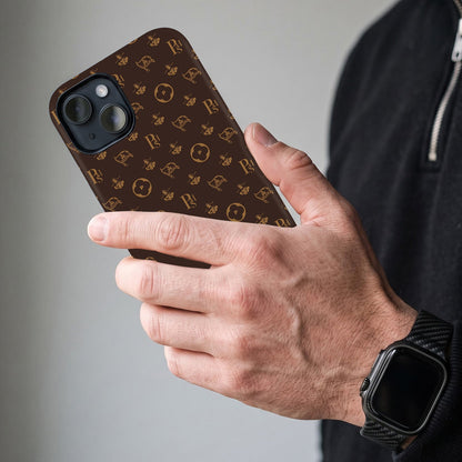 iPhone 15 5G Luxury Monogram Brown Protective Case