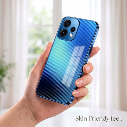 Oppo Reno 15 5G Aureon X1 Blue Electroplated Glass Phone Back Case