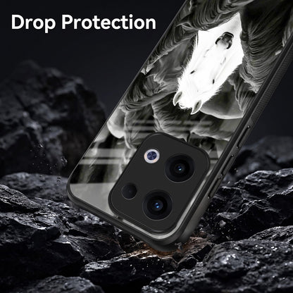 Oppo Reno 13 5G Premium Acrylic Shockproof Glass Back Case (Mystic Stallion)