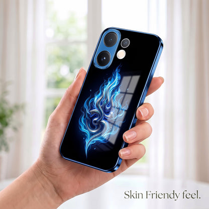 Vivo V60 5G Blue Flame OM Blue Electroplated Glass Phone Back Case
