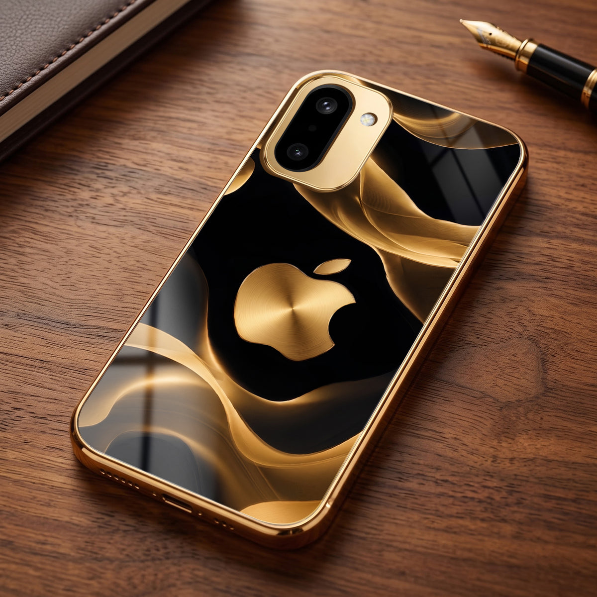 OnePlus 15R 5G Luxury Wave Gold Electroplated Glass Phone Back Case