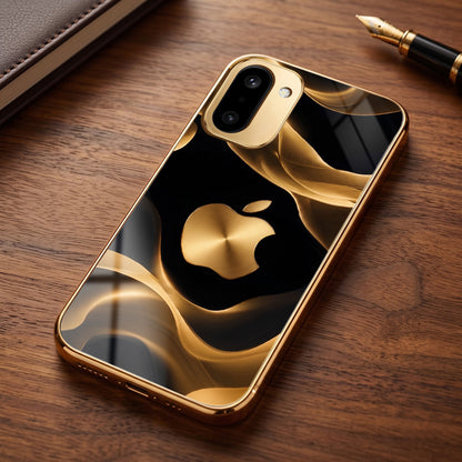 OnePlus 15R 5G Luxury Wave Gold Electroplated Glass Phone Back Case