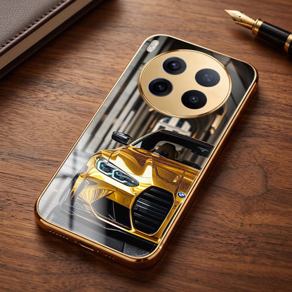 Vivo X300 Pro 5G Golden BMW Gold Electroplated Glass Phone Back Case