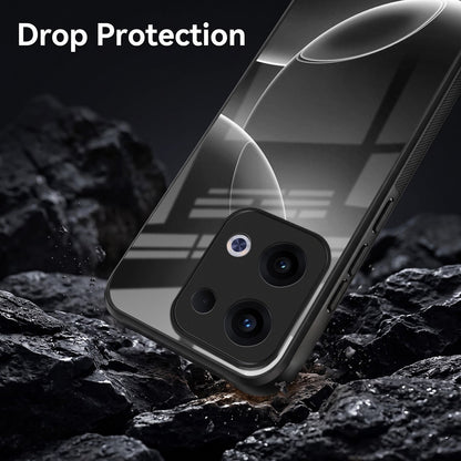 Oppo Reno 13 5G Premium Acrylic Shockproof Glass Back Case (Black Wave)