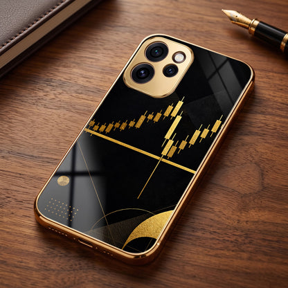Oppo Reno 15 Pro Mini 5G Trading Candles Gold Electroplated Glass Phone Back Case