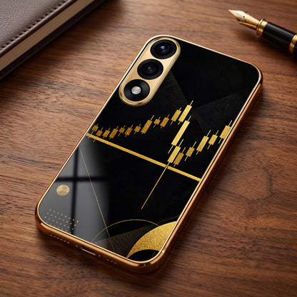 Oneplus Nord 5 5G Trading Candles Gold Electroplated Glass Phone Back Case
