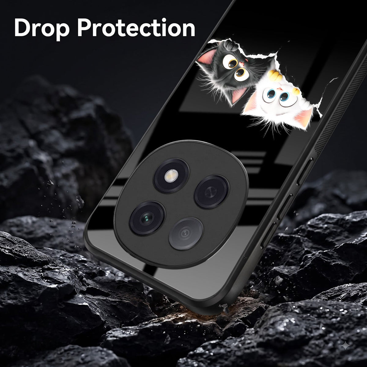 Oppo F29 Pro 5G Premium Acrylic Shockproof Glass Back Case (Cute Paws)