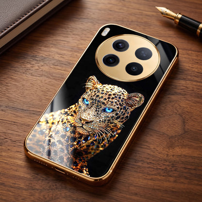 Vivo X300 Pro 5G Panther Gold Electroplated Glass Phone Back Case