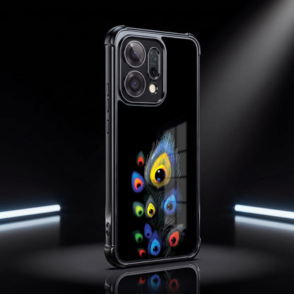 Oppo Reno 14 5G Multi-Feather Peacock Airbags Printed Back Case
