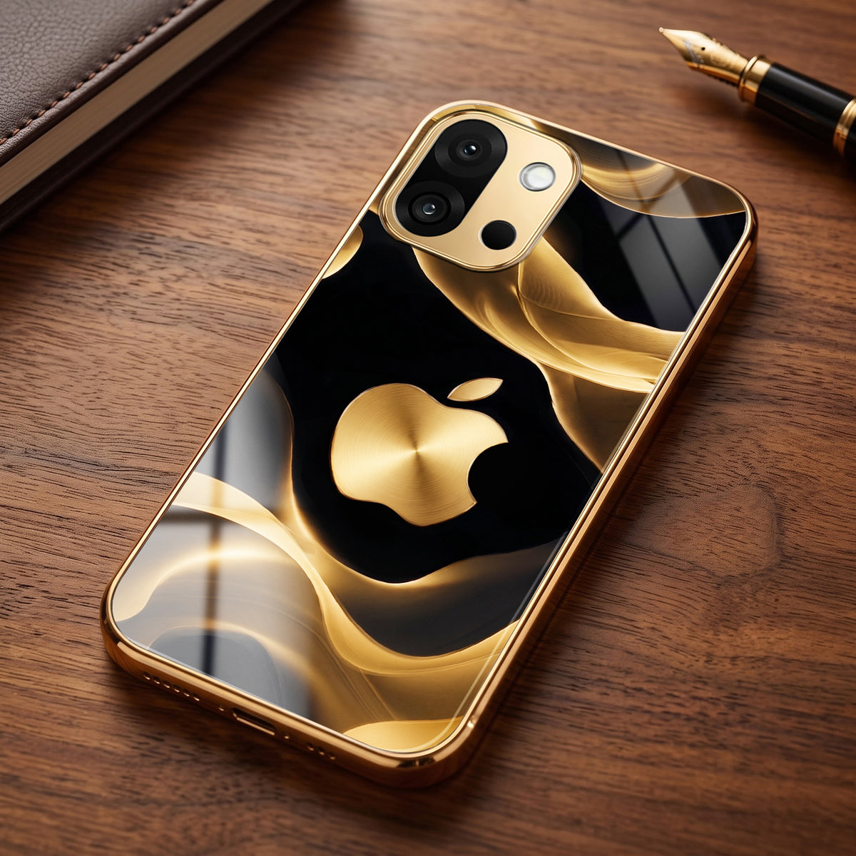 OnePlus 13s 5G Luxury Wave Gold Electroplated Glass Phone Back Case
