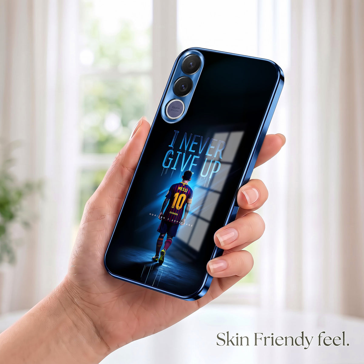 Vivo V70 FE 5G Naver Give Up Blue Electroplated Glass Phone Back Case