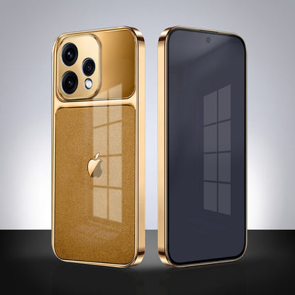 Oppo Reno 15 5G Royal Touch Apple Gold Electroplated Glass Phone Back Case