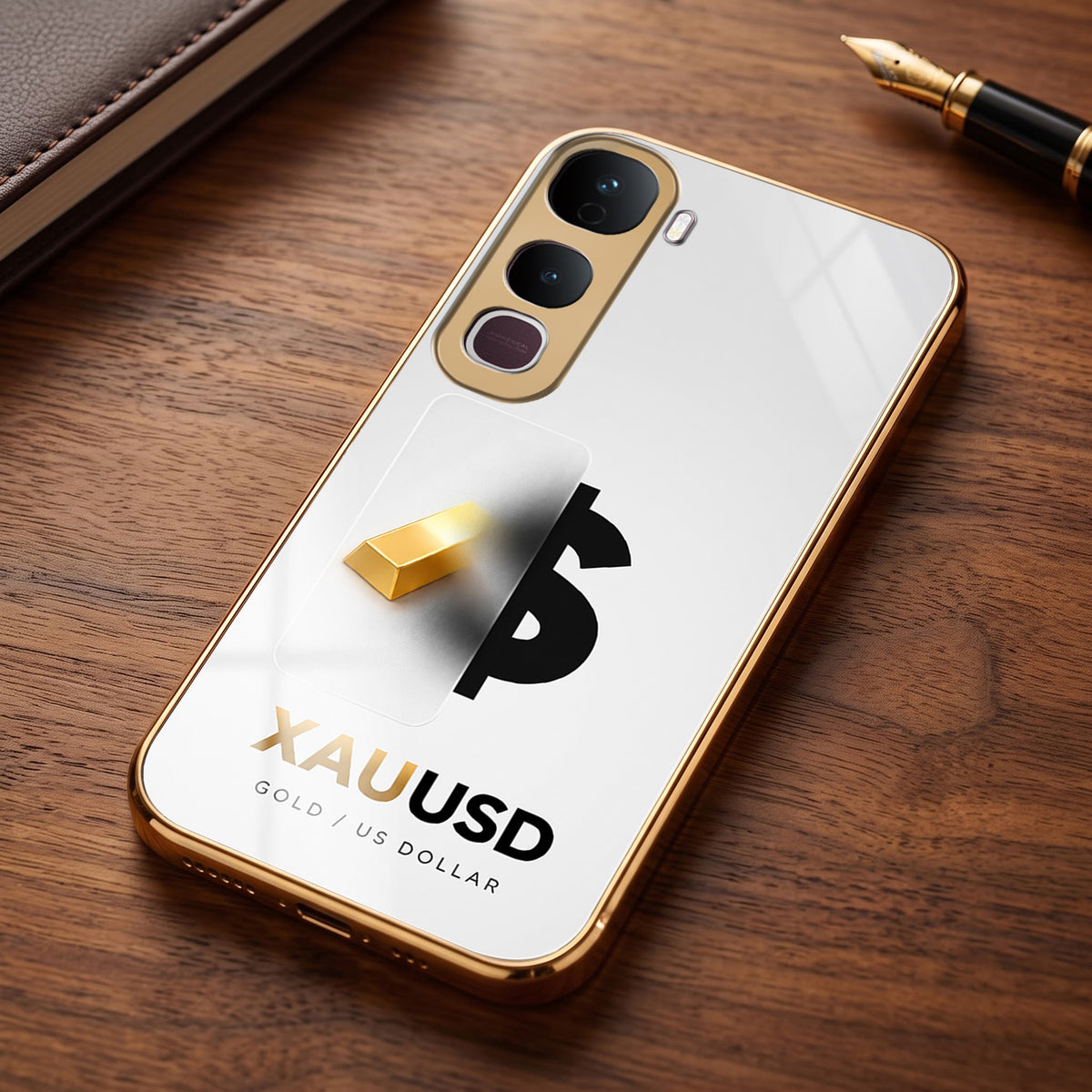 Vivo Y400 Pro 5G Luxury XAU/USD Gold Electroplated Glass Phone Back Case