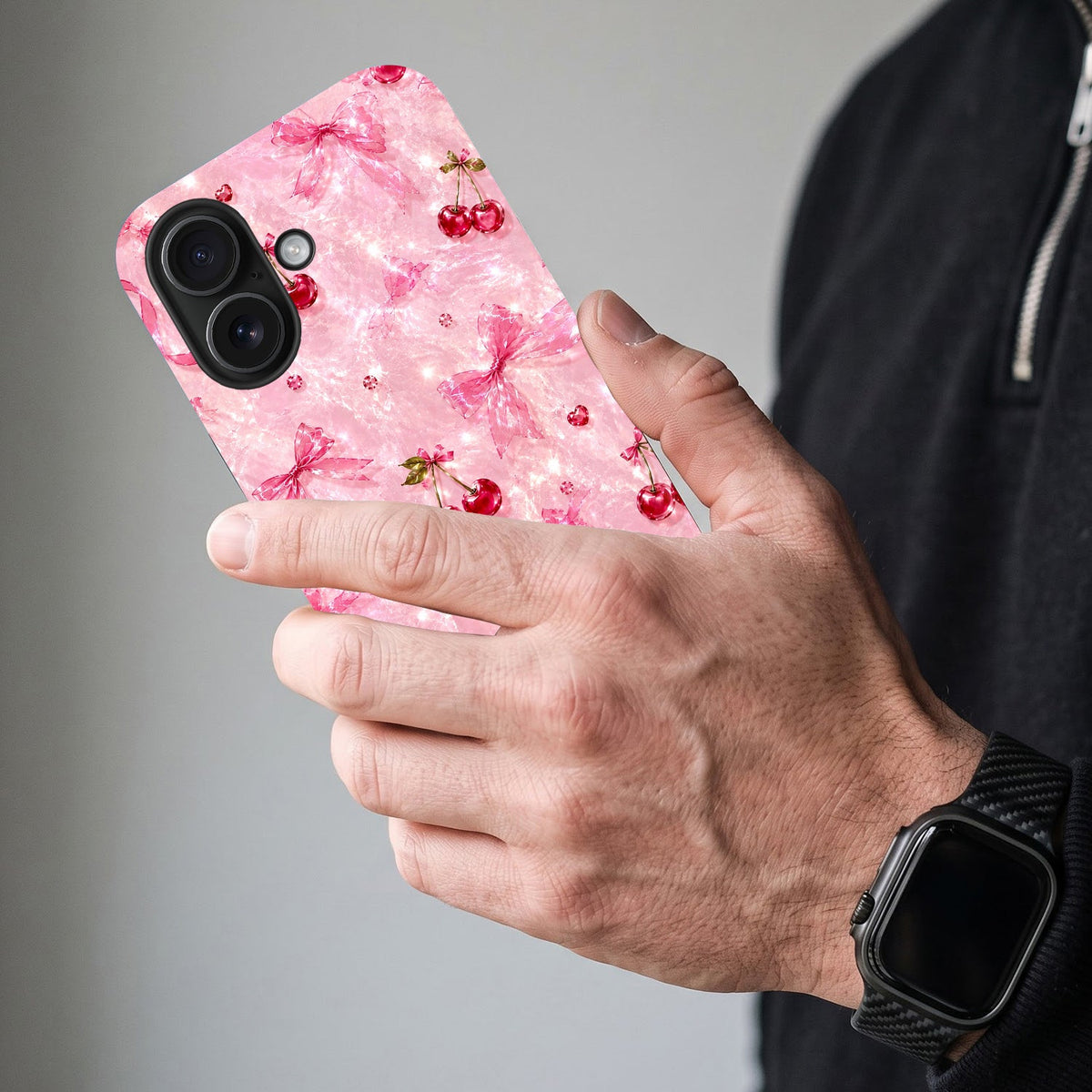 iPhone 16 5G Pink Cherry Blossom Protective Case
