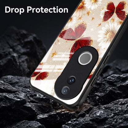 Vivo V50 5G Butterfly Floral Acrylic Glass Back Case