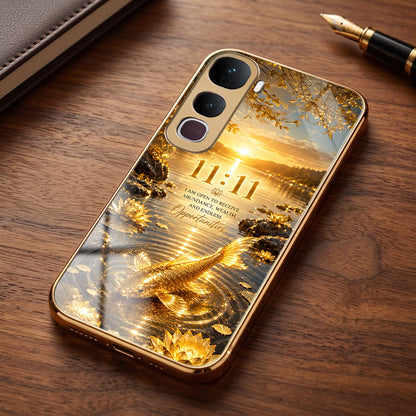 Vivo Y400 Pro 5G 11:11 Manifestation Gold Electroplated Glass Phone Back Case